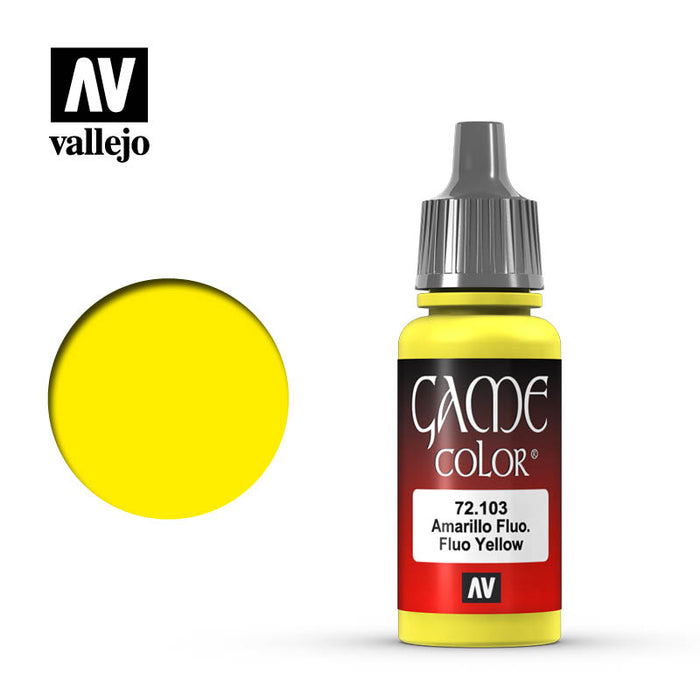 Vallejo Game Color Fluorescent Yellow (72.103) (17ml)-Paint and Ink-LITKO Game Accessories