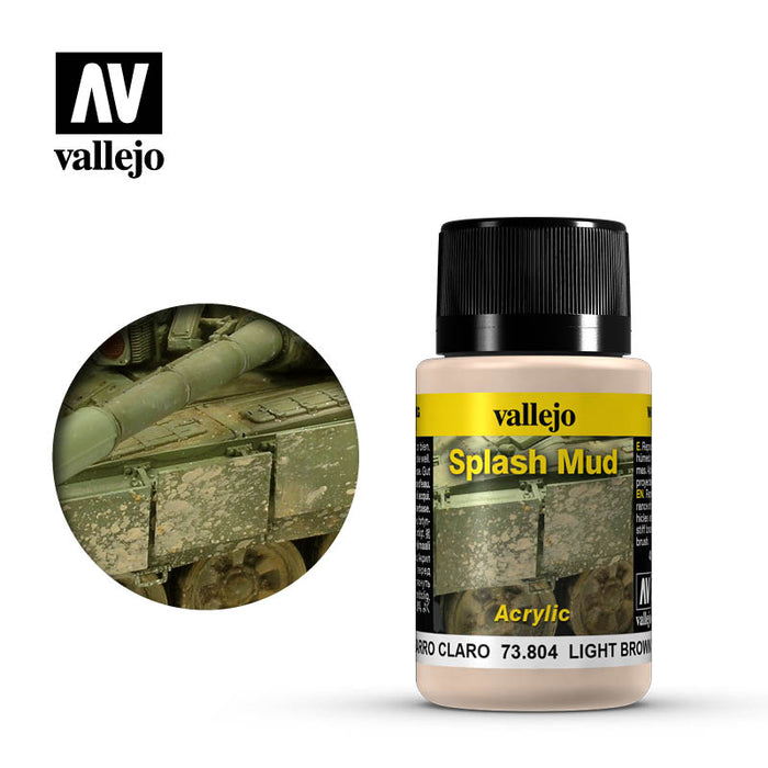 Vallejo Weathering Effects Light Brown Splash Mud (73.804) (40ml)-Paint and Ink-LITKO Game Accessories
