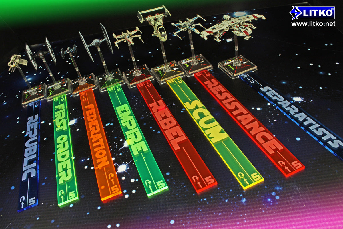 Star War gauges in sevral colors with faction names laser engraved