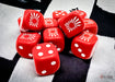 Japan War Dice Opaque Red/white 16mm d6 Dice Block (12 dice)-Dice-LITKO Game Accessories