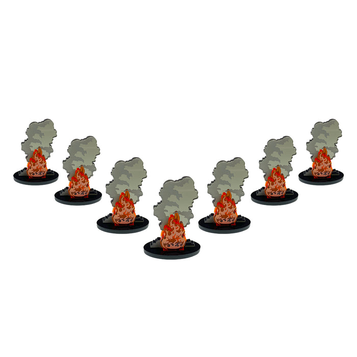 LITKO Small Smoldering Blaze Markers (7)-Tokens-LITKO Game Accessories