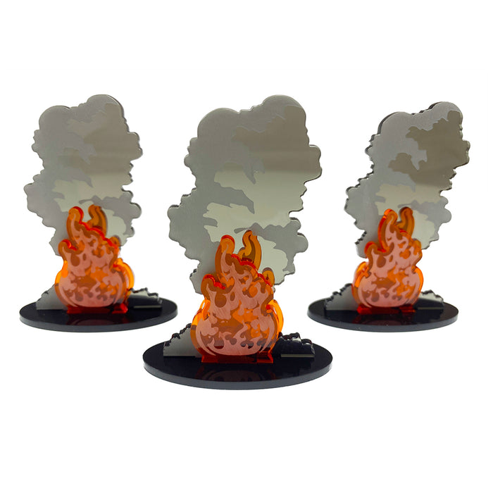 LITKO Large Smoldering Blaze Markers (3)-Tokens-LITKO Game Accessories