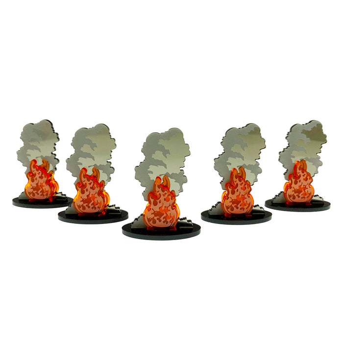 LITKO Medium Smoldering Blaze Markers (5)-Tokens-LITKO Game Accessories