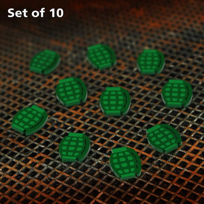 LITKO Hand Grenade Tokens (10)-Tokens-LITKO Game Accessories