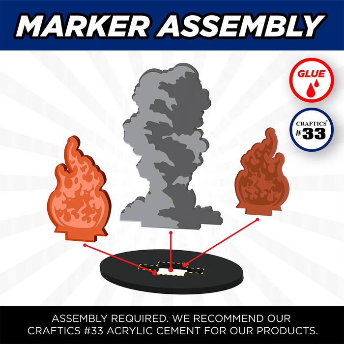 LITKO Small Smoldering Blaze Markers (7)-Tokens-LITKO Game Accessories