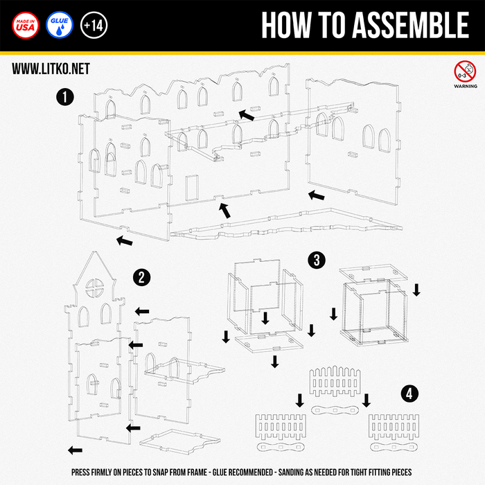 LITKO Wargaming Terrain Set - Ruined Structures