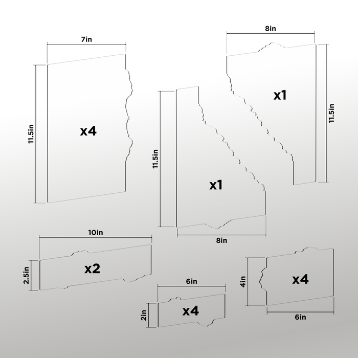 LITKO Terrain Footprint Set Compatible with Warhammer 40K 11th Edition - Clear Acrylic