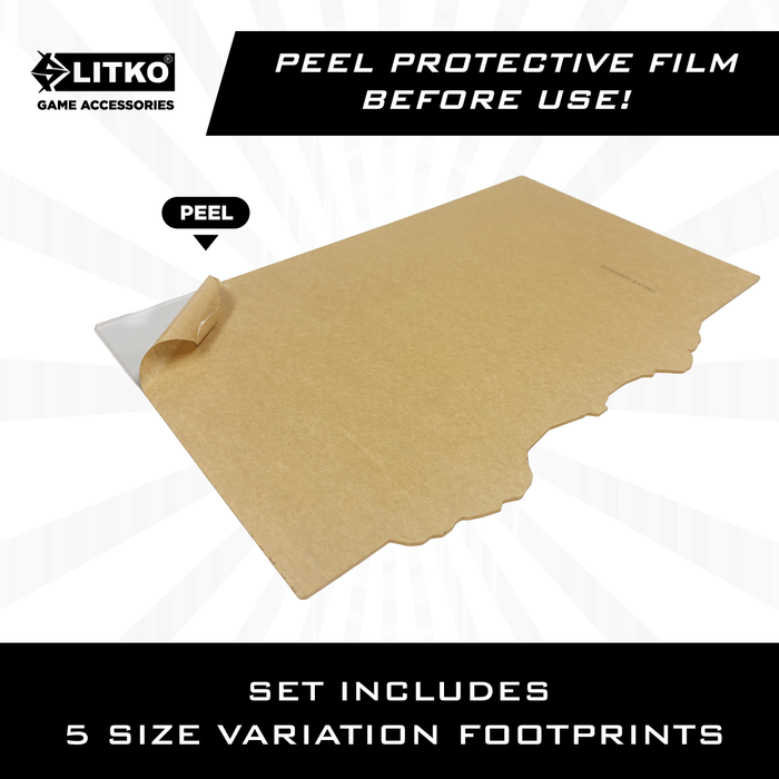 LITKO Terrain Footprint Set Compatible with Warhammer 40K 11th Edition - Clear Acrylic