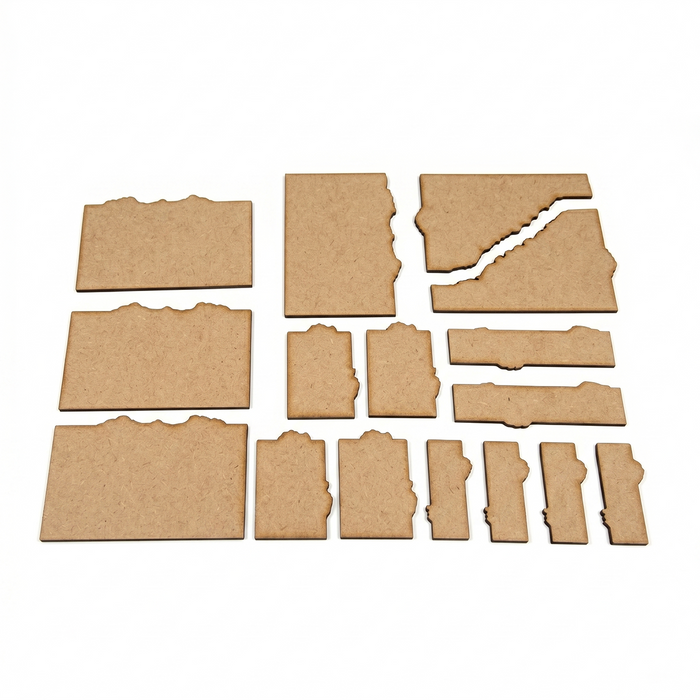 LITKO Terrain Footprint Set Compatible with Warhammer 40K 11th Edition - MDF