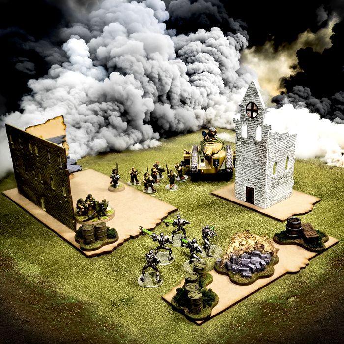 LITKO Terrain Footprint Set Compatible with Warhammer 40K 11th Edition - MDF