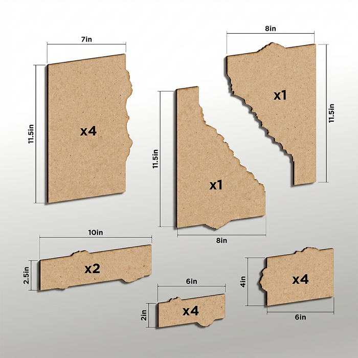 LITKO Terrain Footprint Set Compatible with Warhammer 40K 11th Edition - MDF