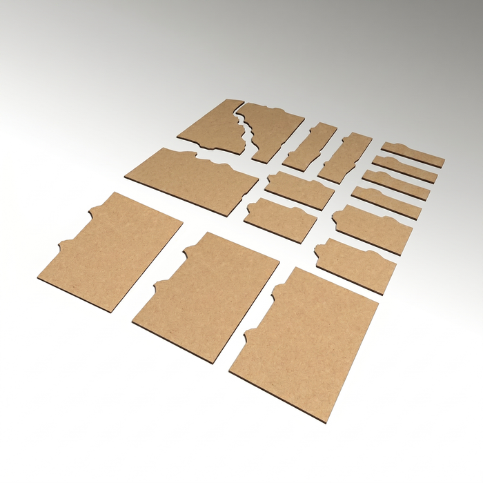 LITKO Terrain Footprint Set Compatible with Warhammer 40K 11th Edition - MDF