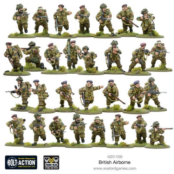 28mm Bolt Action | British Airborne | WWII Allied Paratroopers (30) (Plastic)-Miniatures-LITKO Game Accessories