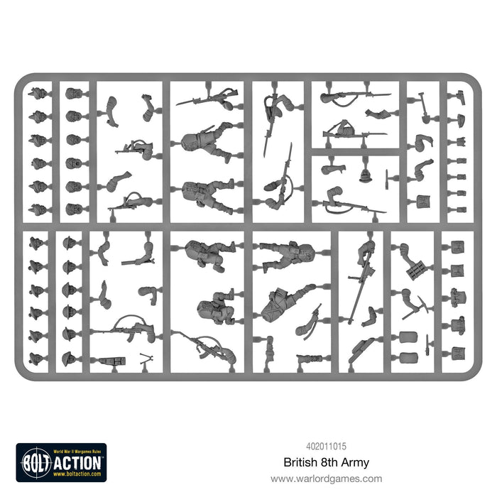 28mm Bolt Action | British 8th Army | WWII Commonwealth Infantry in the Western Desert (30) (Plastic)-Miniatures-LITKO Game Accessories