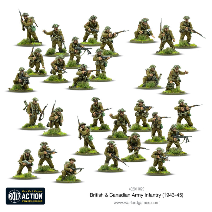 28mm Bolt Action | British & Canadian Army infantry (1943-45) | WWII Commonwealth Infantry (30) (Plastic)-Miniatures-LITKO Game Accessories