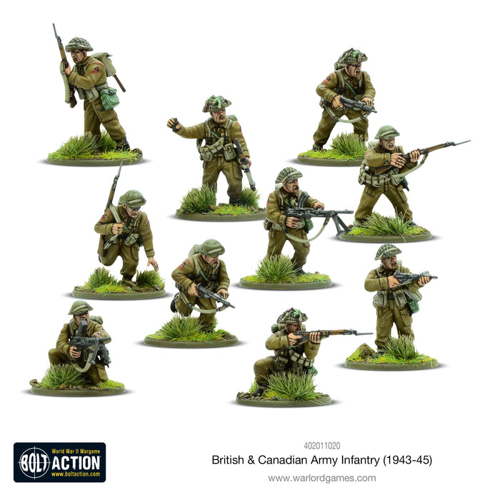 28mm Bolt Action | British & Canadian Army infantry (1943-45) | WWII Commonwealth Infantry (30) (Plastic)-Miniatures-LITKO Game Accessories