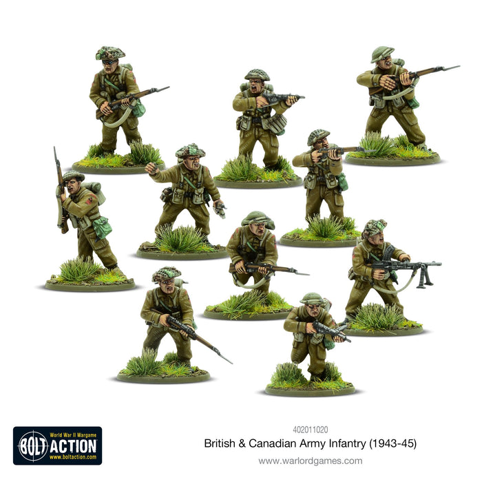 28mm Bolt Action | British & Canadian Army infantry (1943-45) | WWII Commonwealth Infantry (30) (Plastic)-Miniatures-LITKO Game Accessories