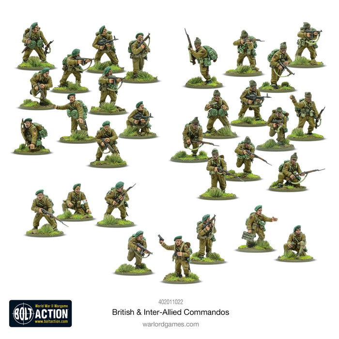 28mm Bolt Action | British & Inter-Allied Commandos | WWII Elite Light Infantry (30) (Plastic)-Miniatures-LITKO Game Accessories
