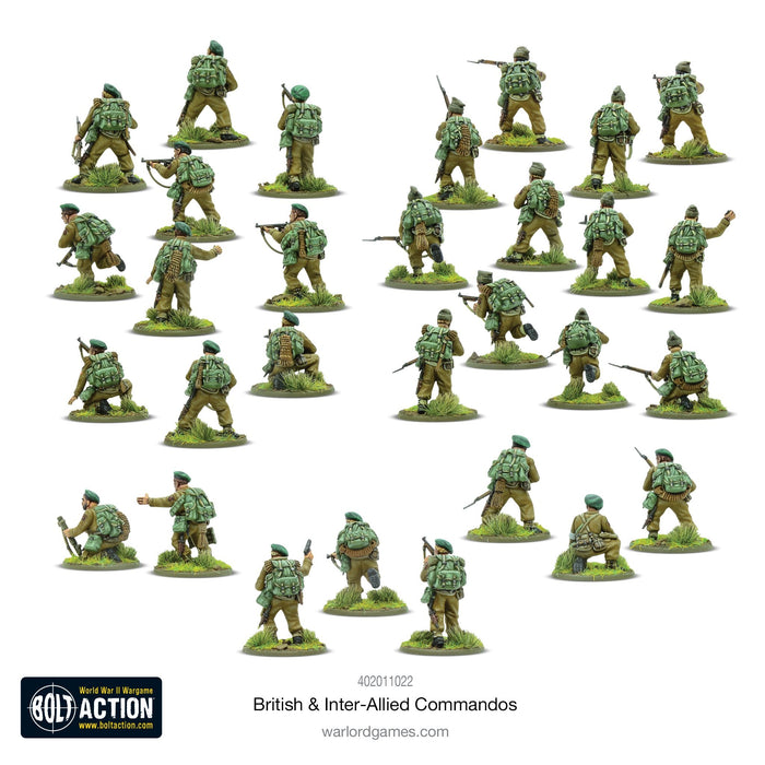 28mm Bolt Action | British & Inter-Allied Commandos | WWII Elite Light Infantry (30) (Plastic)-Miniatures-LITKO Game Accessories