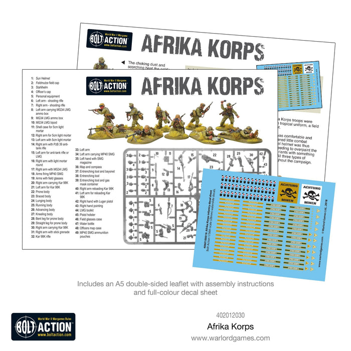 28mm Bolt Action | Afrika Korps | WWII German Grenadiers in the Western Desert (30) (Plastic)-Miniatures-LITKO Game Accessories