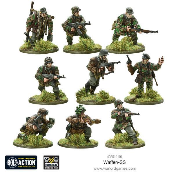 28mm Bolt Action | Waffen-SS WWII | German Grenadiers (30) (Plastic)-Miniatures-LITKO Game Accessories