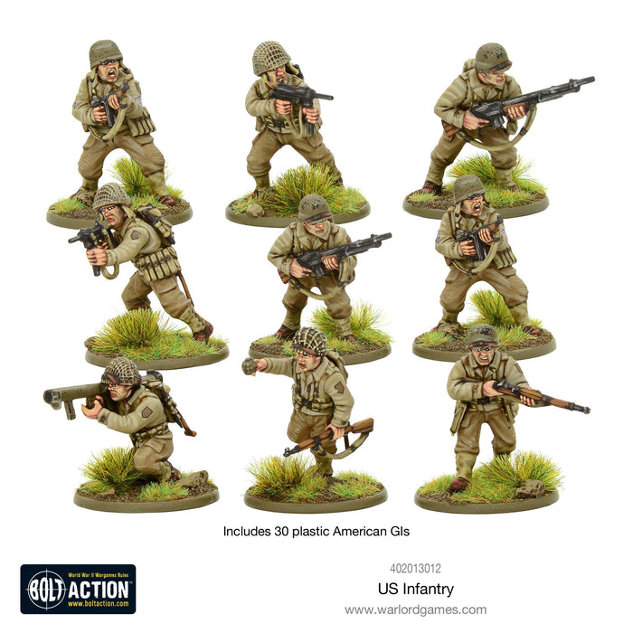 28mm Bolt Action | US Infantry | WWII American GIs (30) (Plastic)-Miniatures-LITKO Game Accessories