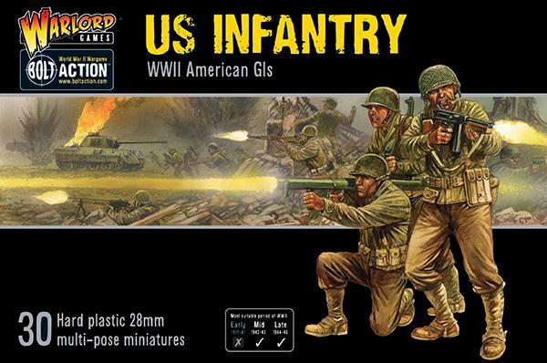 28mm Bolt Action | US Infantry | WWII American GIs (30) (Plastic)-Miniatures-LITKO Game Accessories