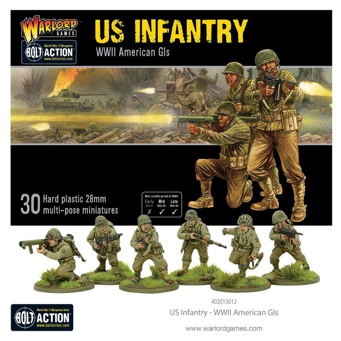 28mm Bolt Action | US Infantry | WWII American GIs (30) (Plastic)-Miniatures-LITKO Game Accessories