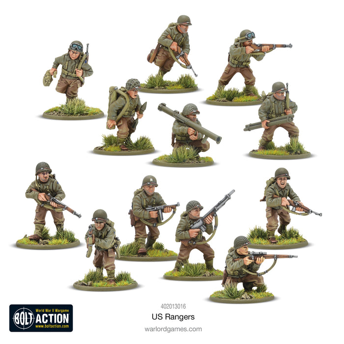 28mm Bolt Action | WWII US Rangers Elite Light Infantry (30) (Plastic)-Miniatures-LITKO Game Accessories