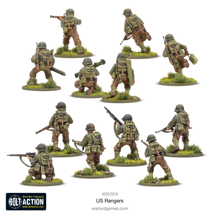 28mm Bolt Action | WWII US Rangers Elite Light Infantry (30) (Plastic)-Miniatures-LITKO Game Accessories