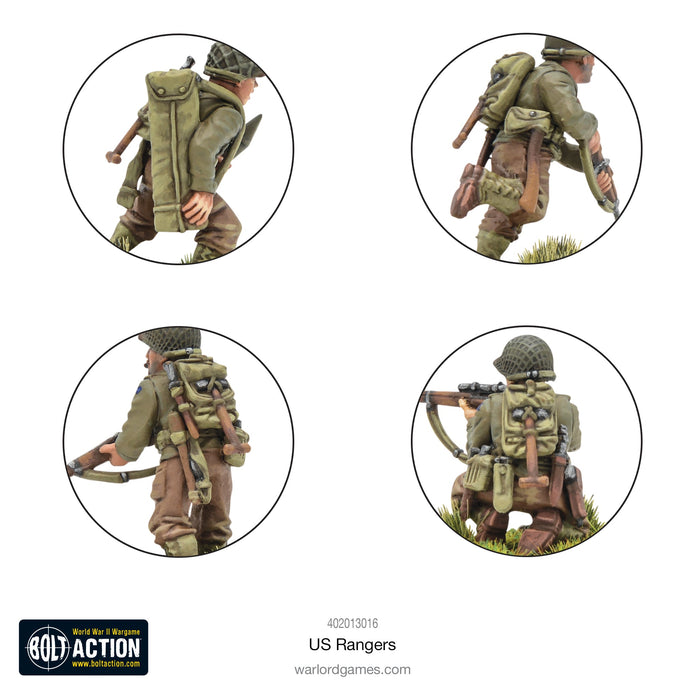 28mm Bolt Action | WWII US Rangers Elite Light Infantry (30) (Plastic)-Miniatures-LITKO Game Accessories