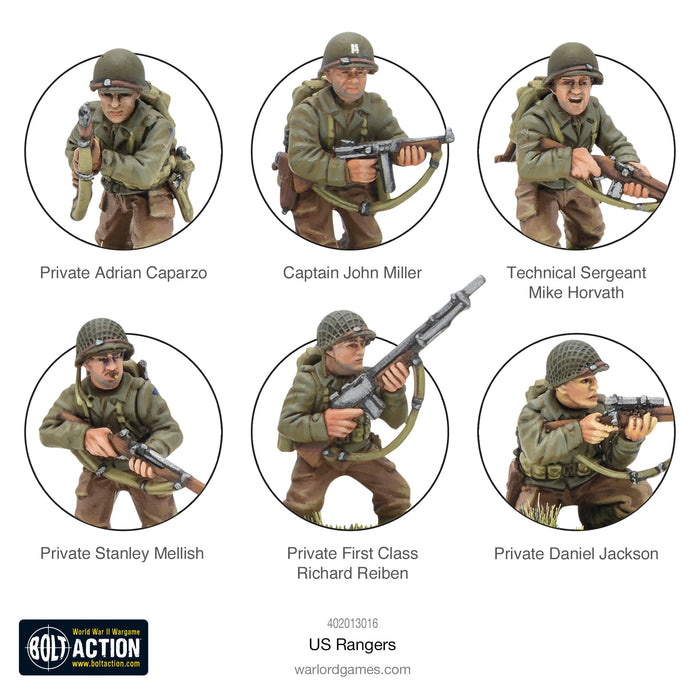 28mm Bolt Action | WWII US Rangers Elite Light Infantry (30) (Plastic)-Miniatures-LITKO Game Accessories