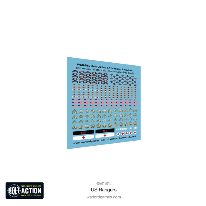 28mm Bolt Action | WWII US Rangers Elite Light Infantry (30) (Plastic)-Miniatures-LITKO Game Accessories