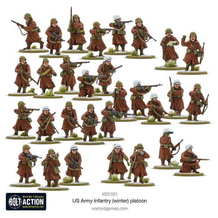 28mm Bolt Action | WWII US Army Infantry Winter (30) (Plastic)-Miniatures-LITKO Game Accessories
