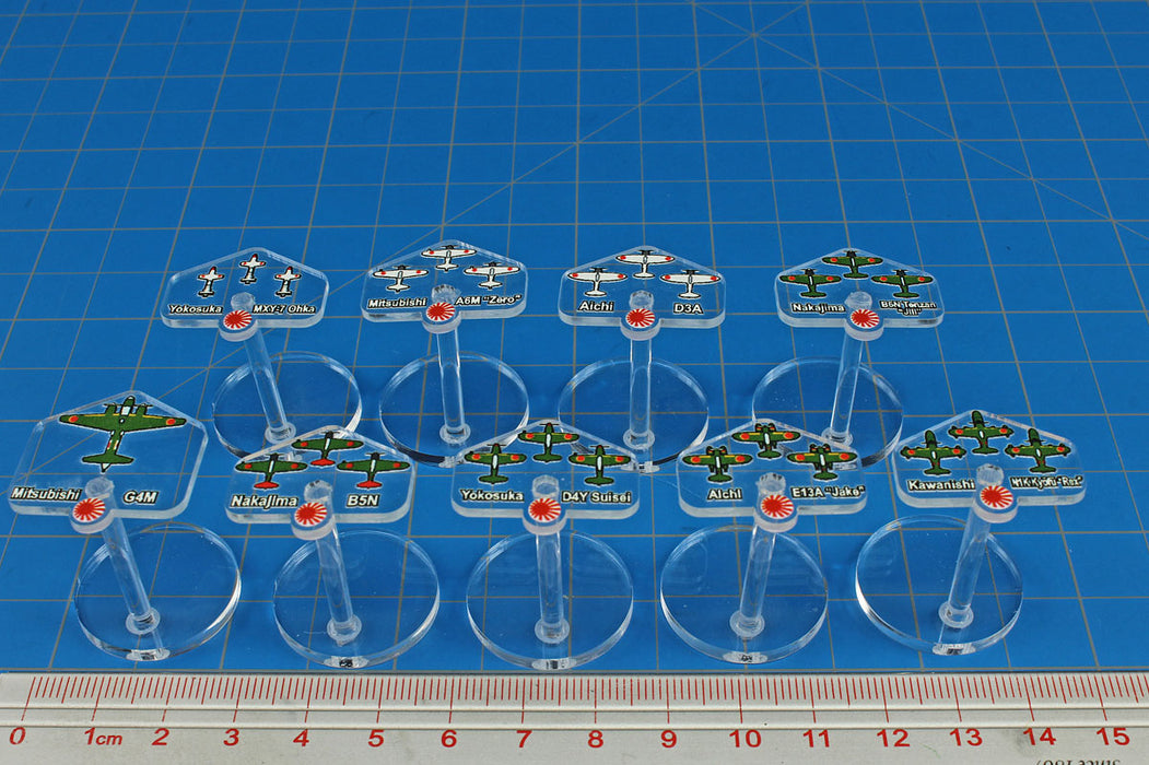 LITKO Premium Printed WWII Micro Air Stands, Japanese Pacific Aircraft Set (9) - LITKO Game Accessories