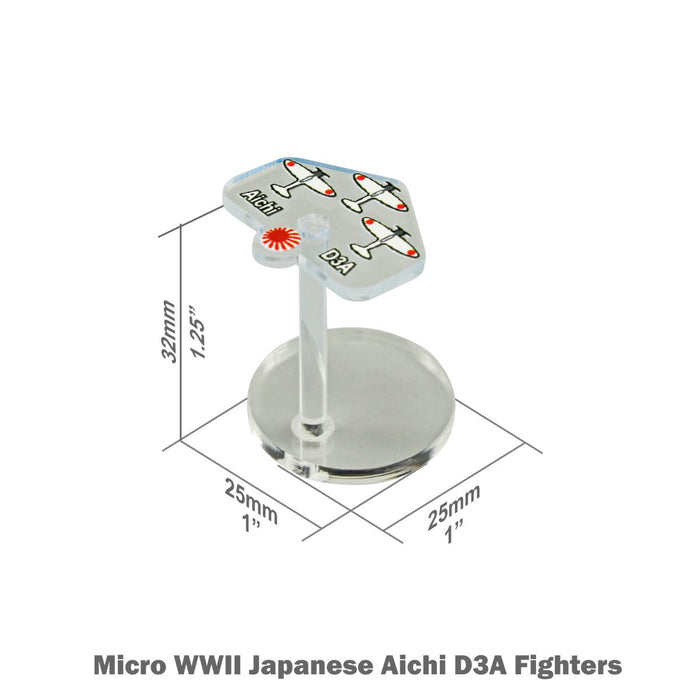 LITKO Premium Printed WWII Micro Air Stands, Japanese Aichi D3A Fighters (3)-General Gaming Accessory-LITKO Game Accessories