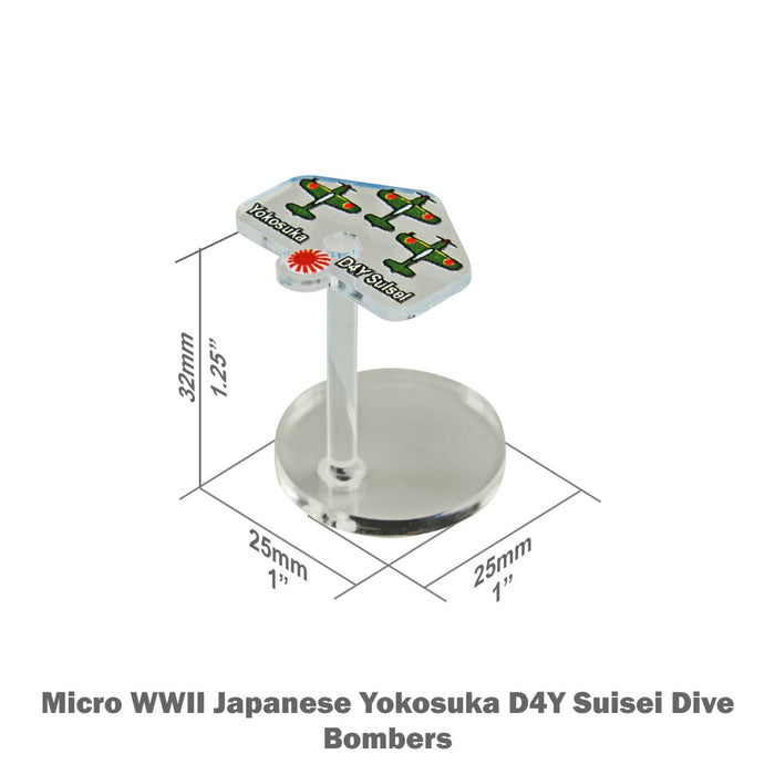 LITKO WWII Micro Air Stands, Japanese Yokosuka D4Y Suisei Dive Bombers (3)-General Gaming Accessory-LITKO Game Accessories