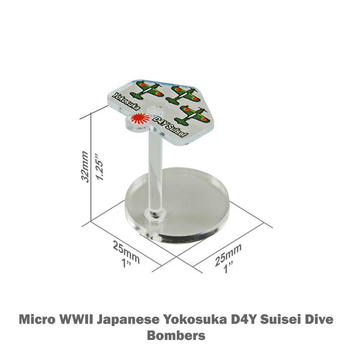 LITKO Premium Printed WWII Micro Air Stands, Japanese Yokosuka D4Y Suisei Dive Bombers (3)-General Gaming Accessory-LITKO Game Accessories