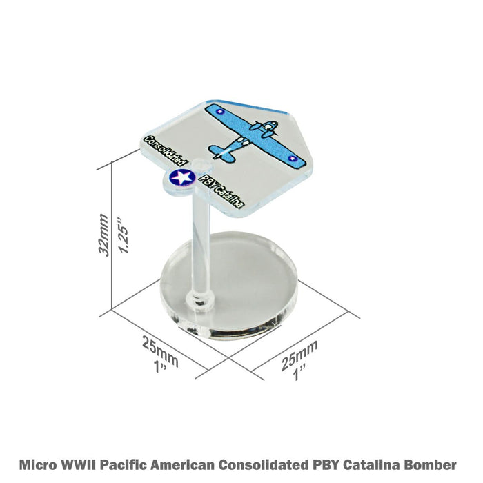 LITKO Premium Printed WWII Micro Air Stands, United States Consolidated PBY Catalina Bomber (3)-General Gaming Accessory-LITKO Game Accessories