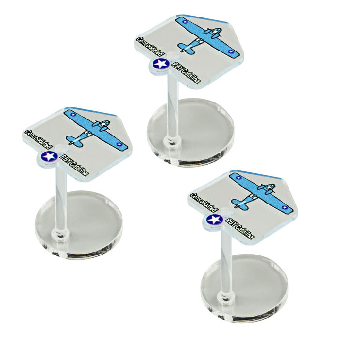 LITKO Premium Printed WWII Micro Air Stands, United States Consolidated PBY Catalina Bomber (3)-General Gaming Accessory-LITKO Game Accessories