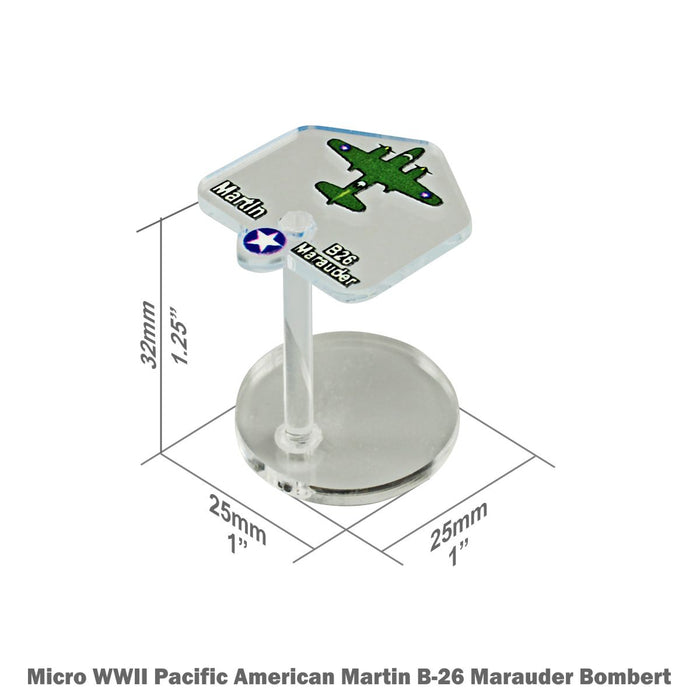 LITKO Premium Printed WWII Micro Air Stands United States, Martin B-26 Marauder Bomber (3)-General Gaming Accessory-LITKO Game Accessories