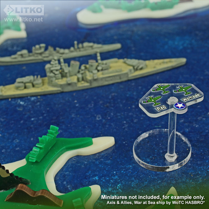 LITKO Premium Printed WWII Micro Air Stands United States, P-40 Warhawk Fighters (3)-General Gaming Accessory-LITKO Game Accessories