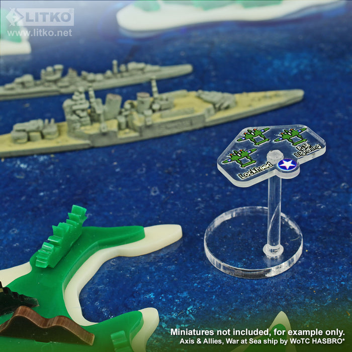 LITKO Premium Printed WWII Micro Air Stands United States, P-39/P-400 Airacobra Fighters (3) - LITKO Game Accessories