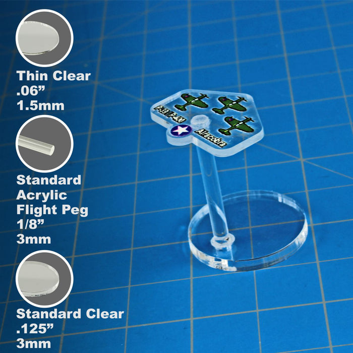 LITKO WWII Micro Air Stands United States, P-39/P-400 Airacobra Fighters (3)-General Gaming Accessory-LITKO Game Accessories