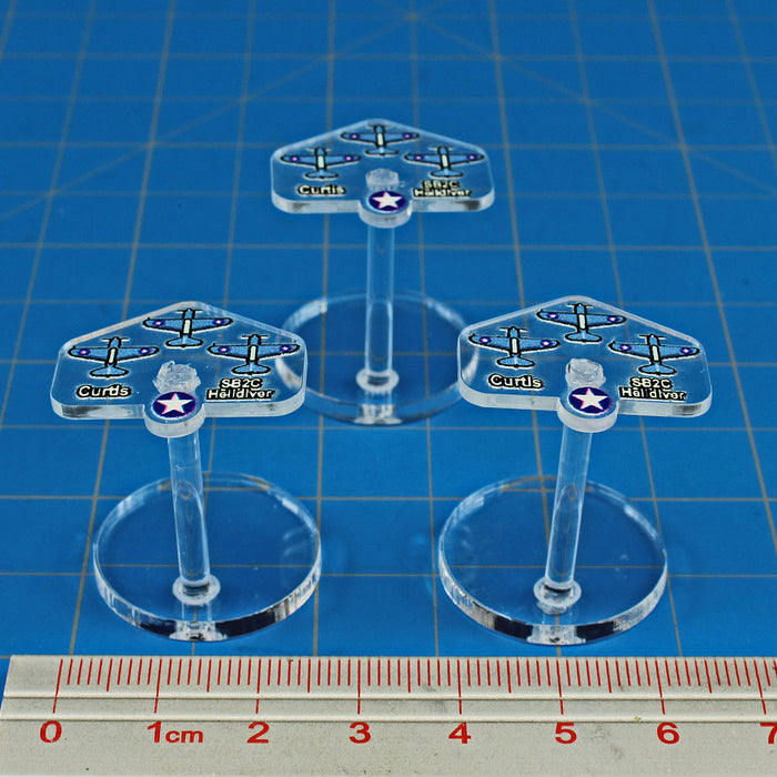 LITKO Premium Printed WWII Micro Air Stands United States, Curtiss SB2C Helldiver Dive Bombers (3)-General Gaming Accessory-LITKO Game Accessories