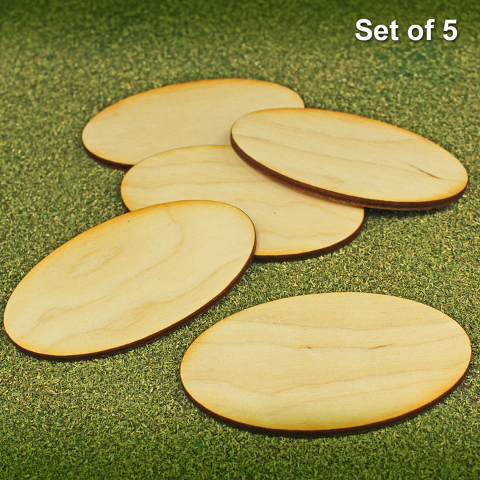 LITKO 42x75mm Oval Bases Compatible with AoS & 40k, 3mm Plywood (5)-Specialty Base Sets-LITKO Game Accessories
