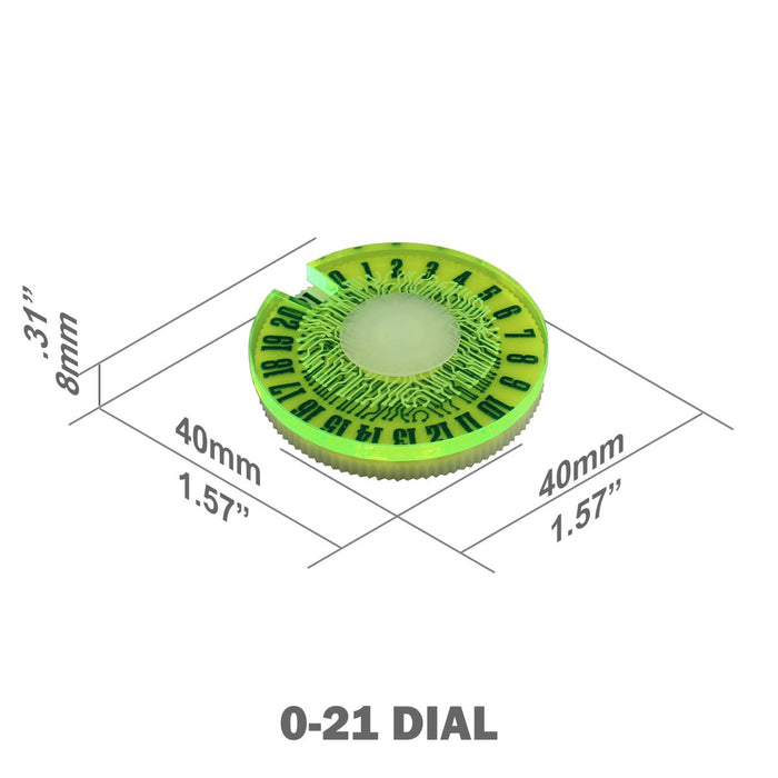 LITKO Universal Life Counter Game Dial, Circut Pattern, Numbered 0-2, Fluorescent Green - LITKO Game Accessories
