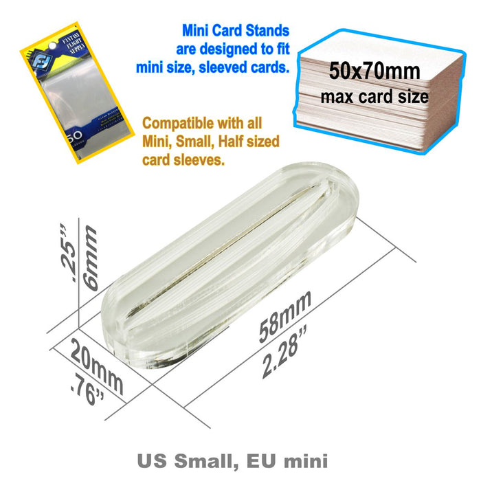LITKO Card Stand, US Small/Euro Mini-Size Cards, 6mm Clear (3) - LITKO Game Accessories