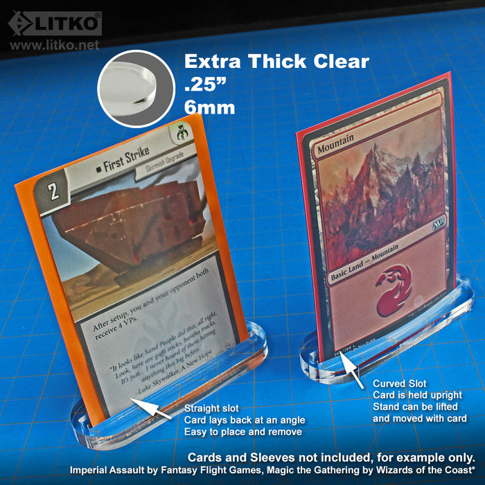 LITKO Card Stand, US Poker Standard/Euro-Size Cards, 6mm Clear (3)-General Gaming Accessory-LITKO Game Accessories