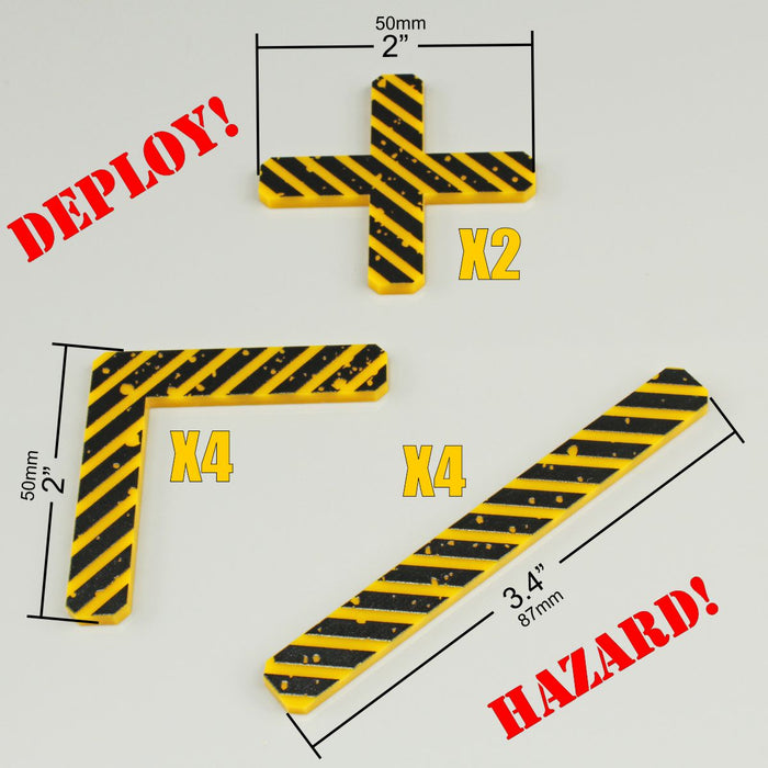 LITKO Premium Printed Hazard Stripe Deployment Zone Gauges Compatible with WH40K 10th edition(10)-LITKO Game Accessories